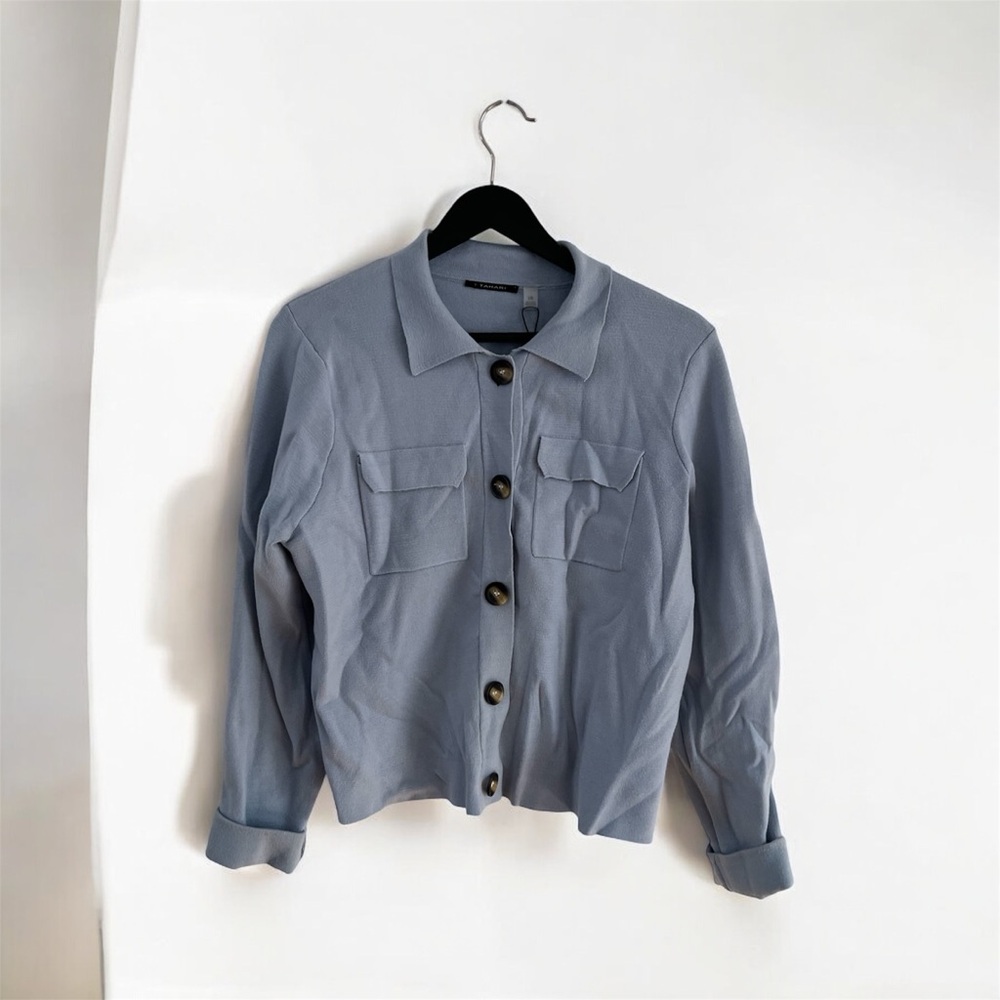 Tahari Light Blue Collared Shirt